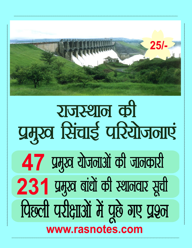 Detailed Description of Major Irrigation Schemes List of Major Dams of Rajasthan